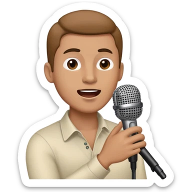 Man holding a microphone, singing or speaking sticker