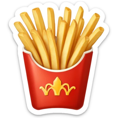 serving of french fries with mayo and ketchup sticker