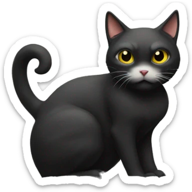 sinister cat on top of a fence sticker