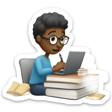 studing hard sticker