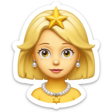 3D emoji head-only, smooth plastic, soft studio light, big round eyes, bold outline, centered, transparent bg,
Lisa Simpson, yellow skin, eight-point star hair, white pearl necklace sticker