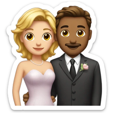 married couple, american couple, suit and dress, hugging sticker