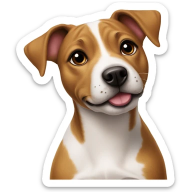 Pittie jack Russell mix dog cute  sticker