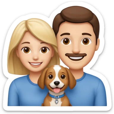 couple and their pet dog sticker