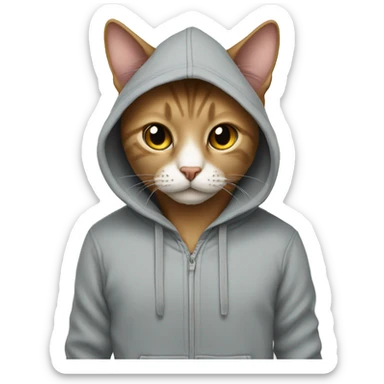 A cat wearing hoodie  sticker