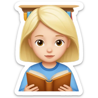 Child + picture book, Library Visitor. sticker