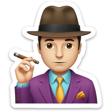 Retro Mobster with colored suits and hats without cigar sticker