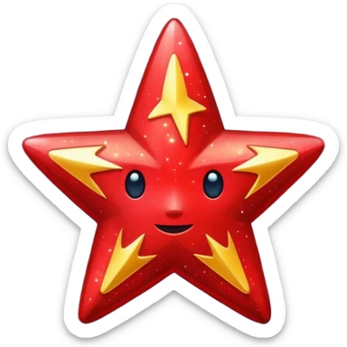 red star glitter space sticker