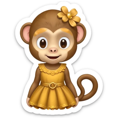 cute monkey in a dress sticker