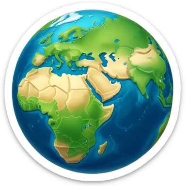 earth planet with continents and oceans sticker