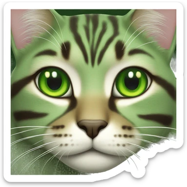 green cat sticker