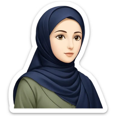   دختر زیبا و نقاش با موهای مشکی و تابلو طبیعت sticker