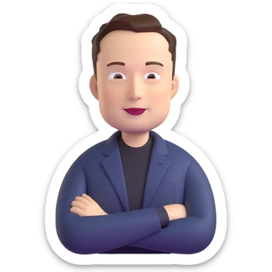 Elon Musk friendly expression sticker