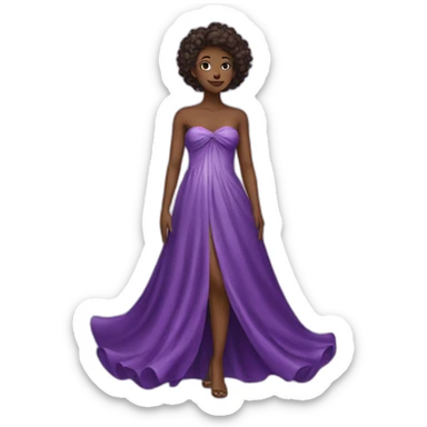 long and glowy purple dress sticker