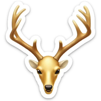 gold deer antler  sticker