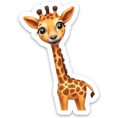 Jirafa bebe rosada sticker