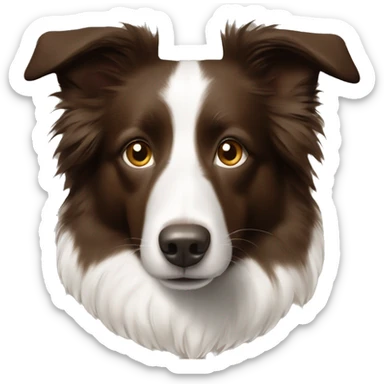Border collie brown and white sticker