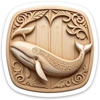 Scandinavian carving icon, whale bone with intricate Norse patterns, chisels and carving tools, minimalistic style, clean lines, transparent background. sticker