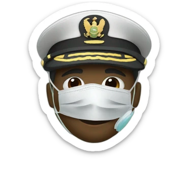 a military Head Portraits in a Medical masks sticker