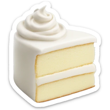soft white cake with cream without topping  sticker