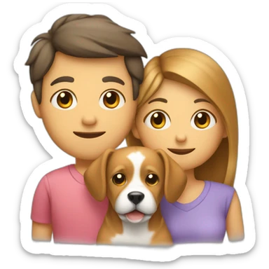 mum dad child baby and a dog sticker