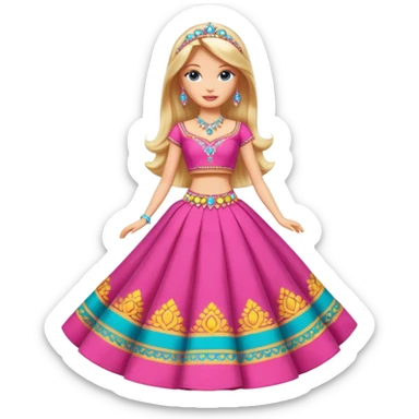Barbie wearing lehnga sticker