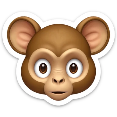 Monkey head with very very big ears sticker