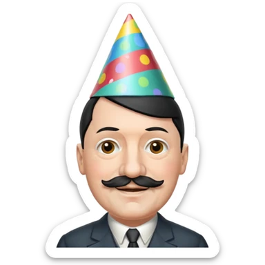 Adolf hitler party hat sticker