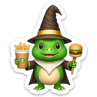 bufo wizard with shake shack text sticker
