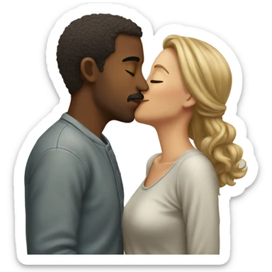 woman and man kising sticker