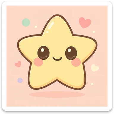 Enhance the highlights and nuances, add more shine and depth to the colors while maintaining the soft and kawaii style, for a brand mascot. sticker