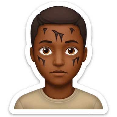 Faça um personagem negro com cicatrizes no rosto sticker
