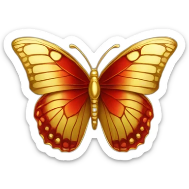 gold and red cr butterfly jewel sticker
