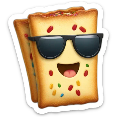 pop tart wearing sunglasses with a thumbs up sticker