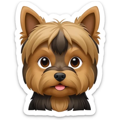 Yorkshire terrier na privada sentado fazer poop sticker