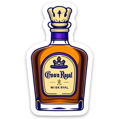 Crown Royal whisky bottle sticker