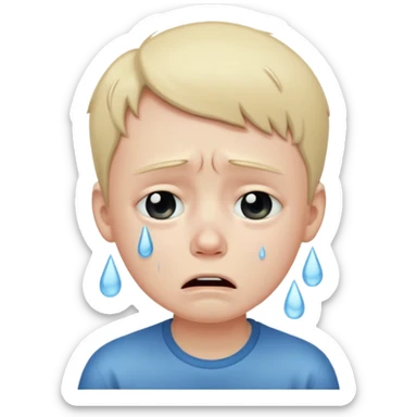 Crying so hard as hard as possible and a boy like rivers of cry sticker