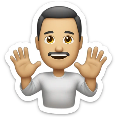 Hombre saludando con la mano hacia arriba sticker