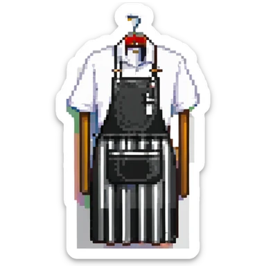 black apron with white vertical stripes (dense) sticker