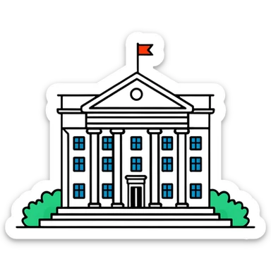 bank building crossed out, no banking sticker