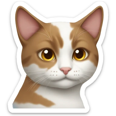 Pretty white female cat and a brown male cat cuddling sticker