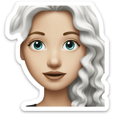 white girl with wavy blac h sticker