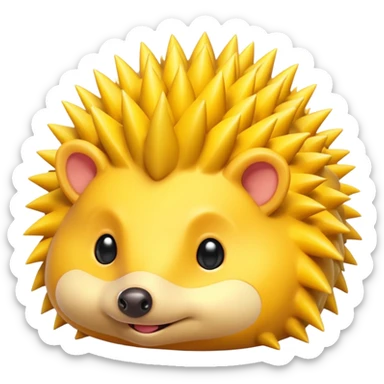 yellow hedgehog groom sticker