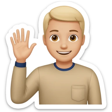 hello waving hand SMS sticker