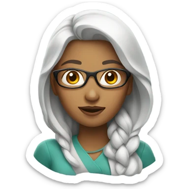 woman with glass sticker