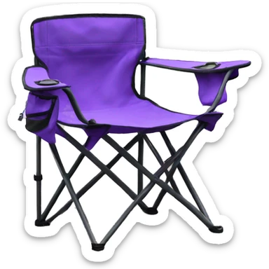 Realistic purple camping folding chair isolated.  sticker