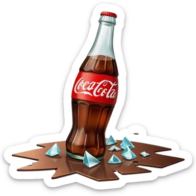broken bottle of coca cola sticker