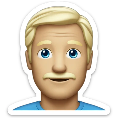 Blond older man with blue eyes sticker