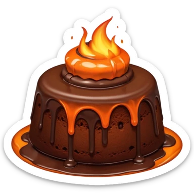 Molten lava cake chocolate coming out of it sticker