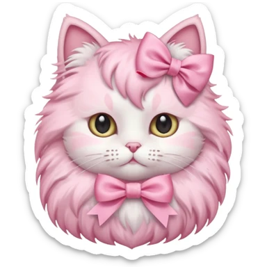 A pastel Pink cat 🐱 with a bow 🎀 sticker